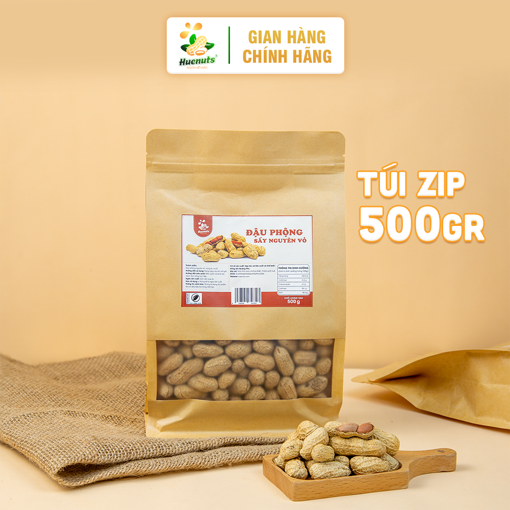Túi zip 500gr đậu sấy nguyên vỏ